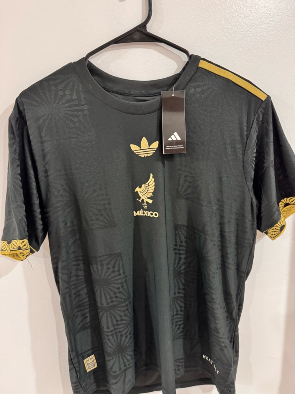 adidas Mexico Men's Black & Gold Football Jersey